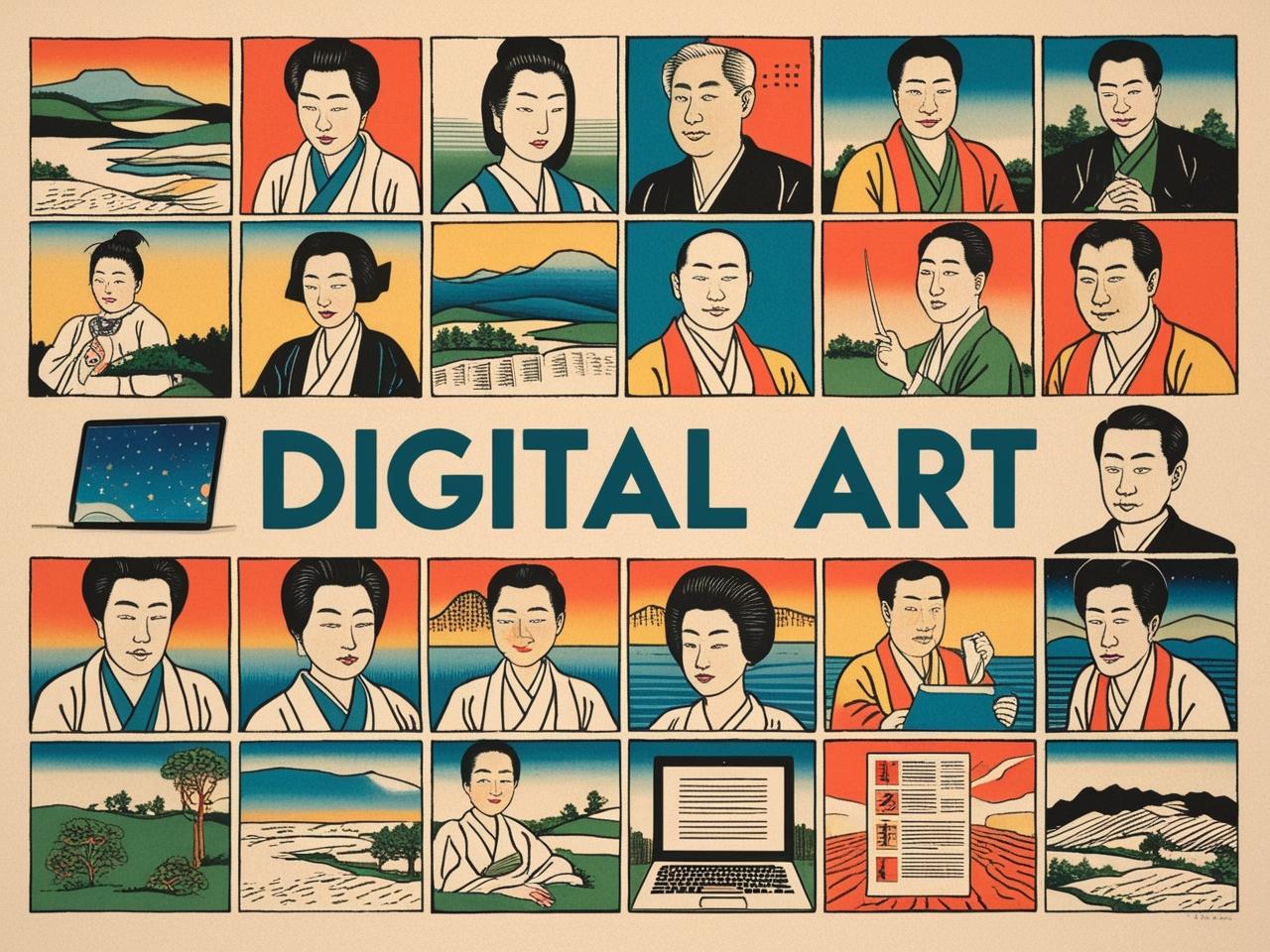Digital Art Ukiyo-E style