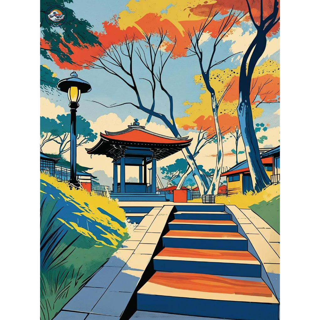 美しい野草の草原や木々を撮影するスマートフォン