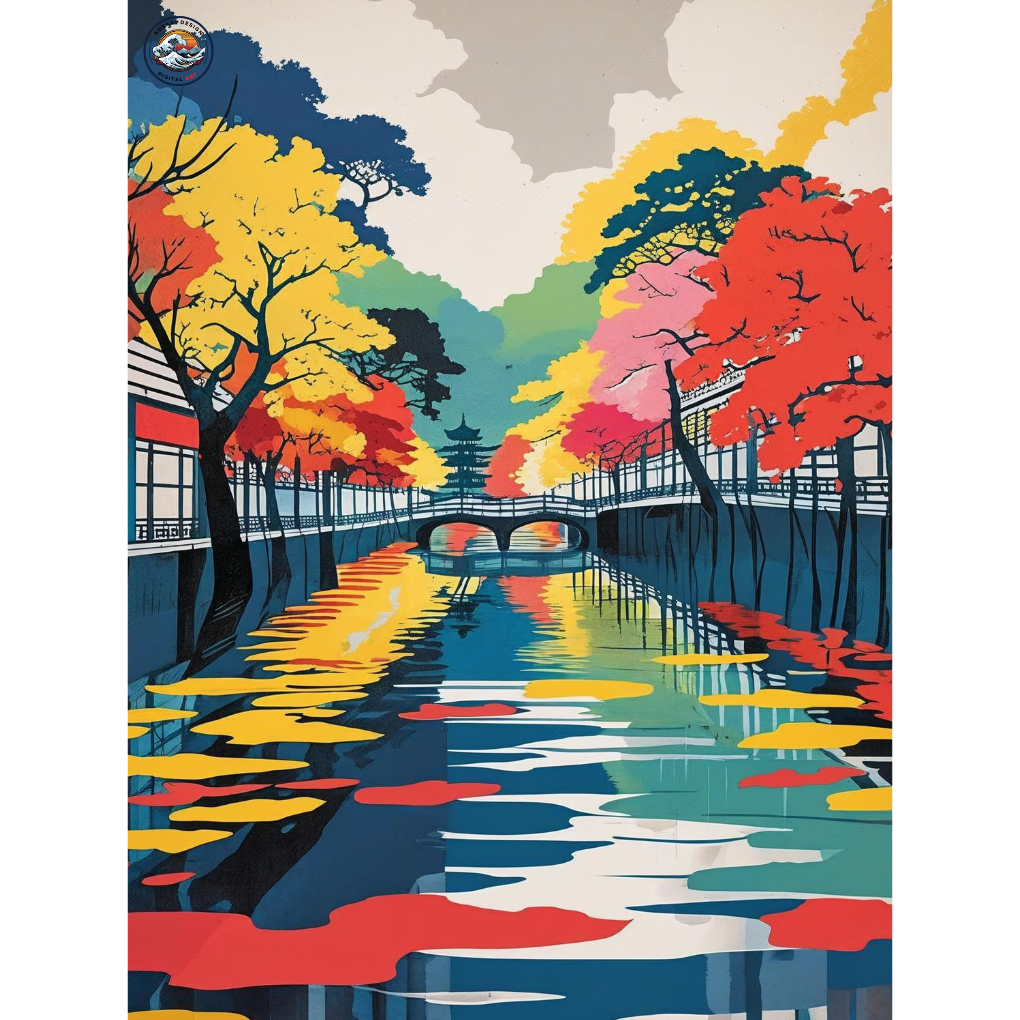 美しい野草の草原や木々を撮影するスマートフォン