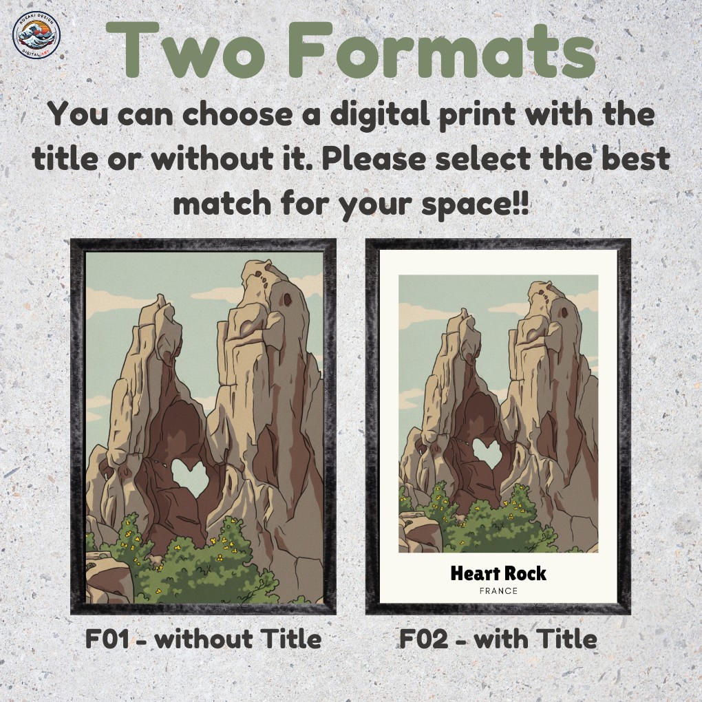 Corsica Heart Rock Digital Art - Two Frame Types