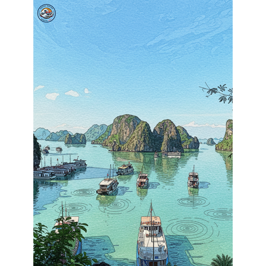 Ha Long Bay AI Digital Art