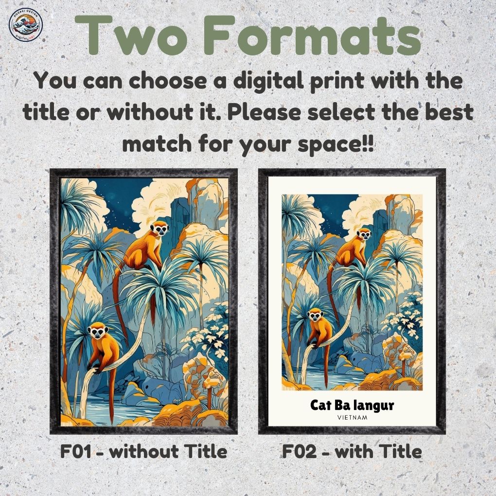 Cat Ba langur (golden-headed) Digital Art - Two Frame Types