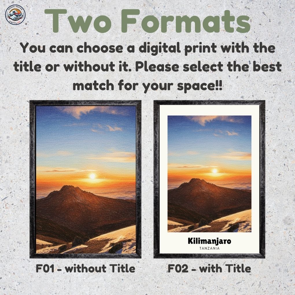Kilimanjaro Sunrise Digital Art - Two Frame Types