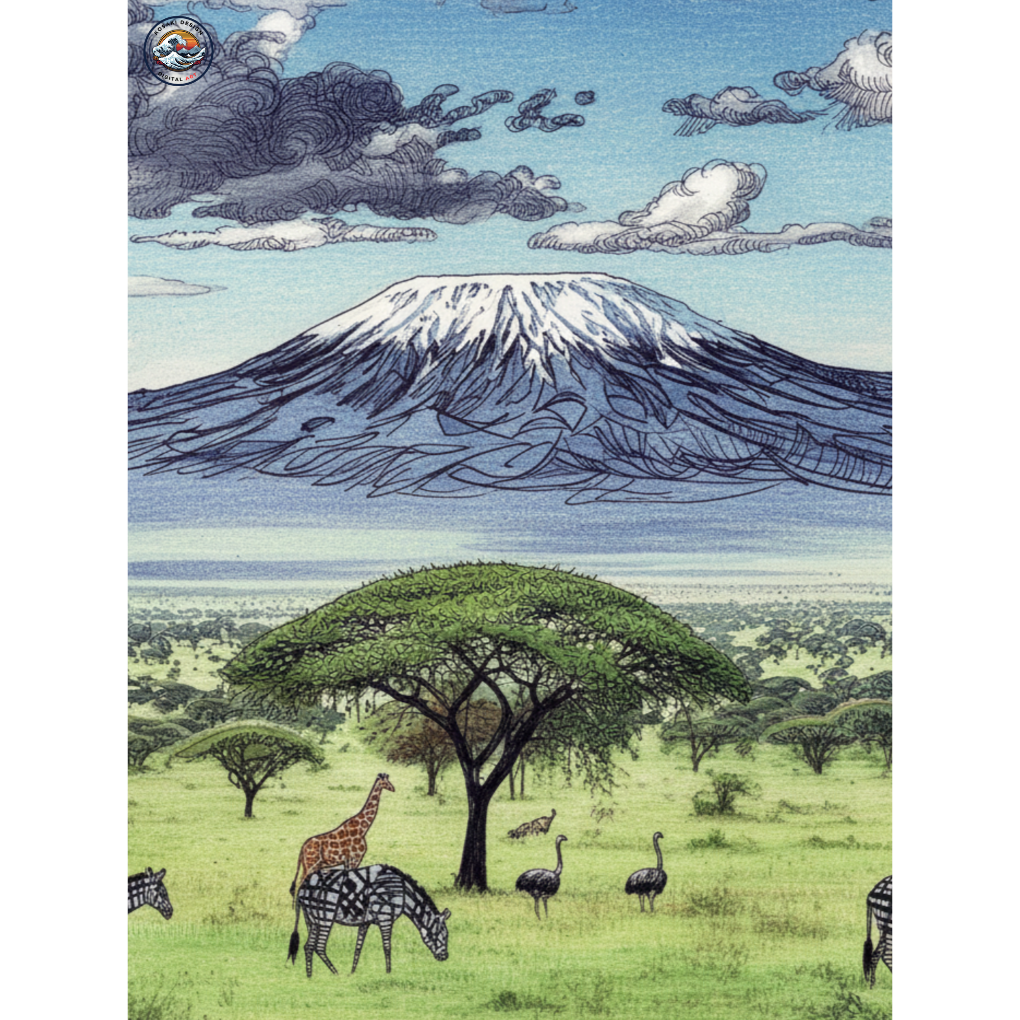 Kilimanjaro Mountain AI Digital Art