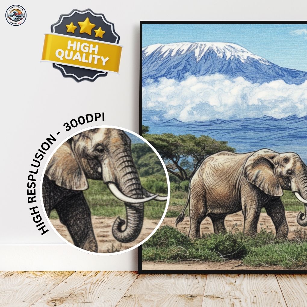 Kilimanjaro Elephant Digital Art - Quality Gurantee