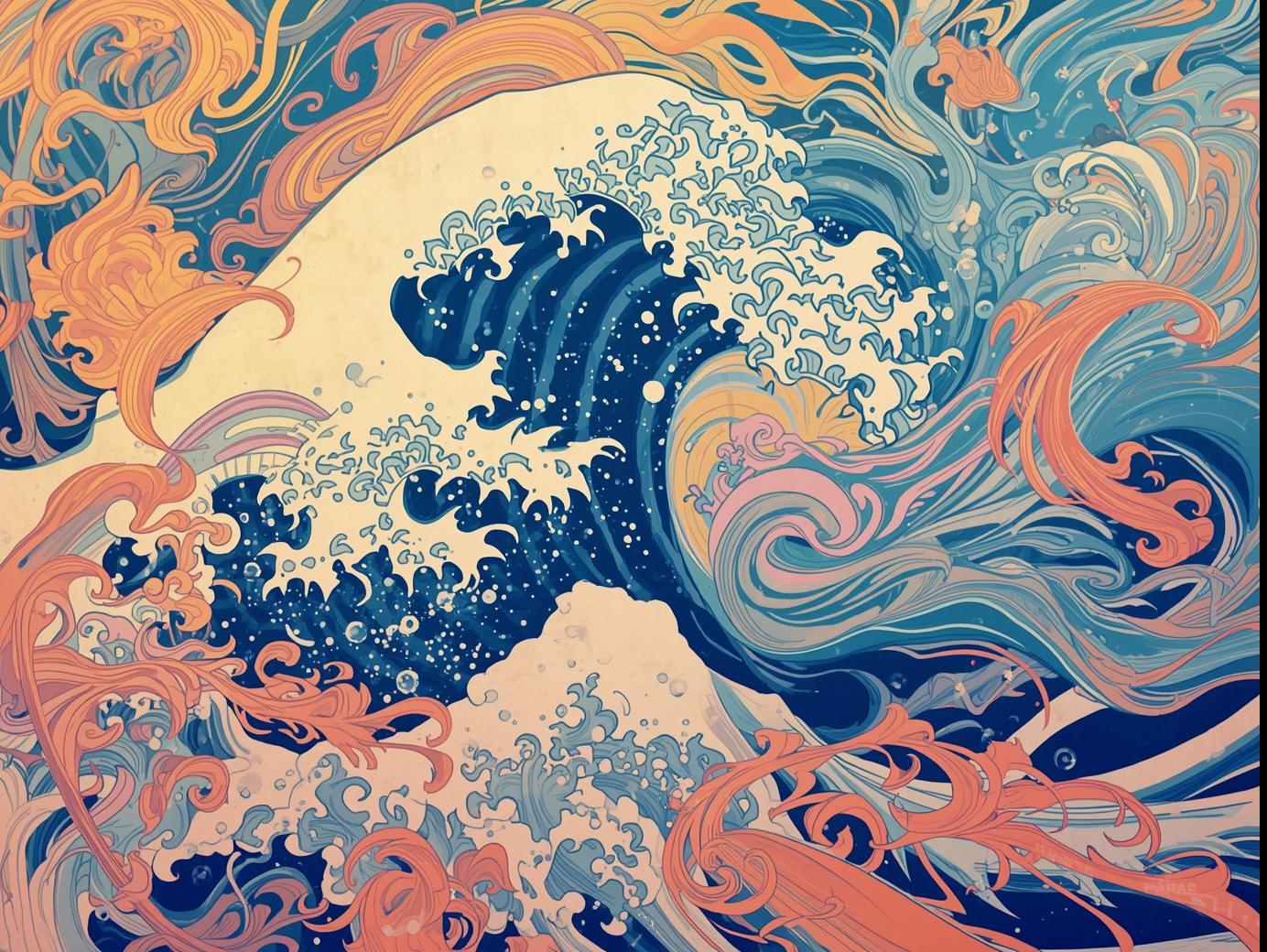 Digital Art: Where Ukiyo-e Meets Abstract