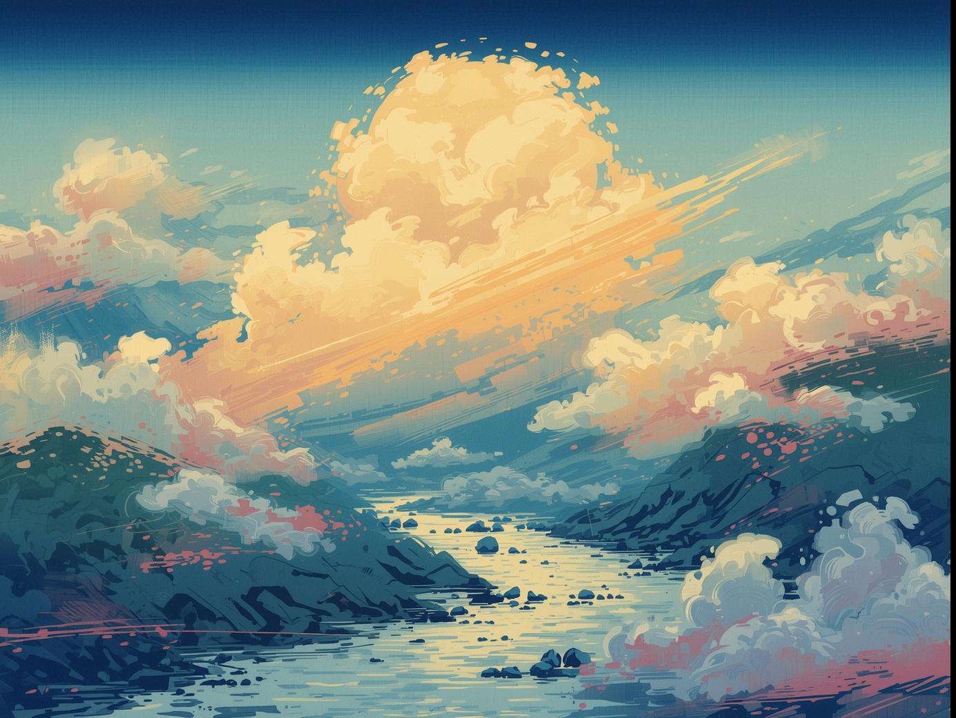 Ukiyo-e & Abstract: A Digital Art Fusion
